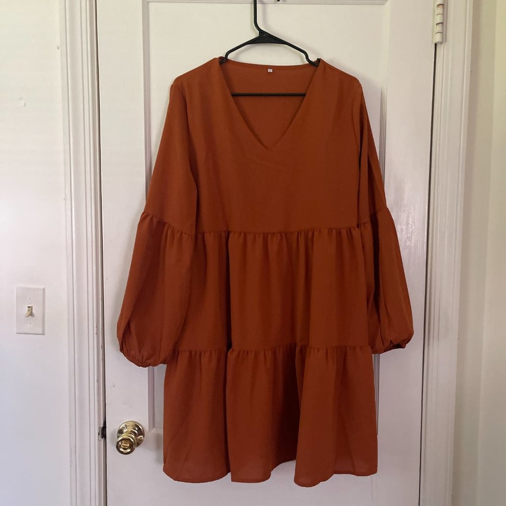 Amoretu Women Summer Tunic Dress V Neck Casual Loose Dress